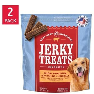 2 Bags Jerky Treats American Beef Dog Snacks 60oz
